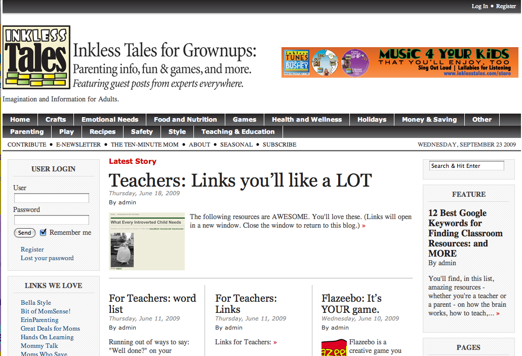 screenshot, blog for grownups